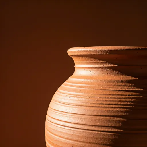 Sun-baked terracotta pottery